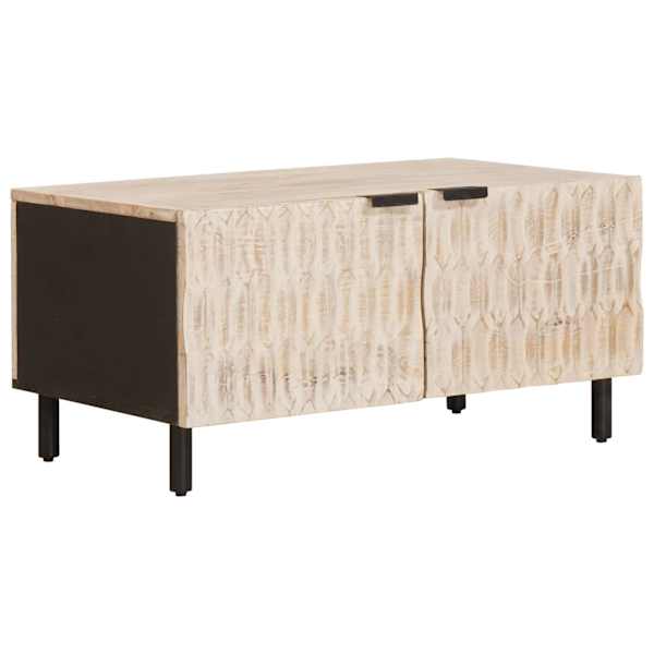 vidaXL Kohvilaud Valge 80 x 50 x 40 cm Tugev mango puu