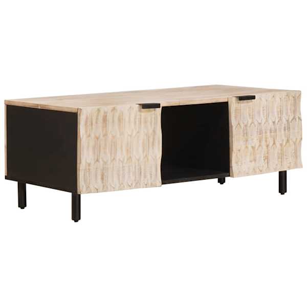 vidaXL Kohvilaud Valge 100 x 54 x 40 cm Tugev mango puu