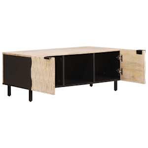 Konferenční stolek Bílá 100 x 54 x 40 cm Masivní mangové dřevo - obrázek 2