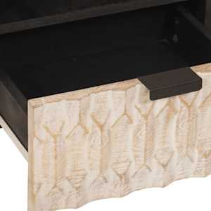 Konferenční stolek Bílá 80 x 54 x 40 cm Masivní mangové dřevo - obrázek 7