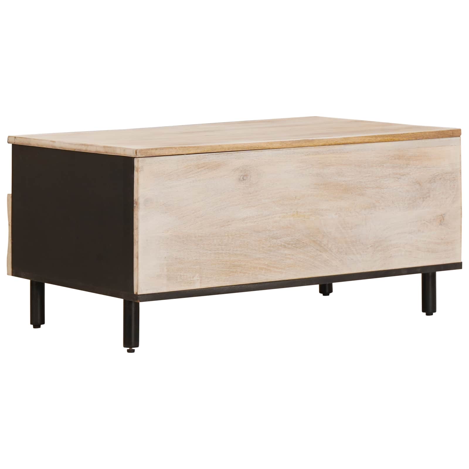 Salontafel met lade Wit 80 x 54 x 40 cm Massief Mango Hout image 5