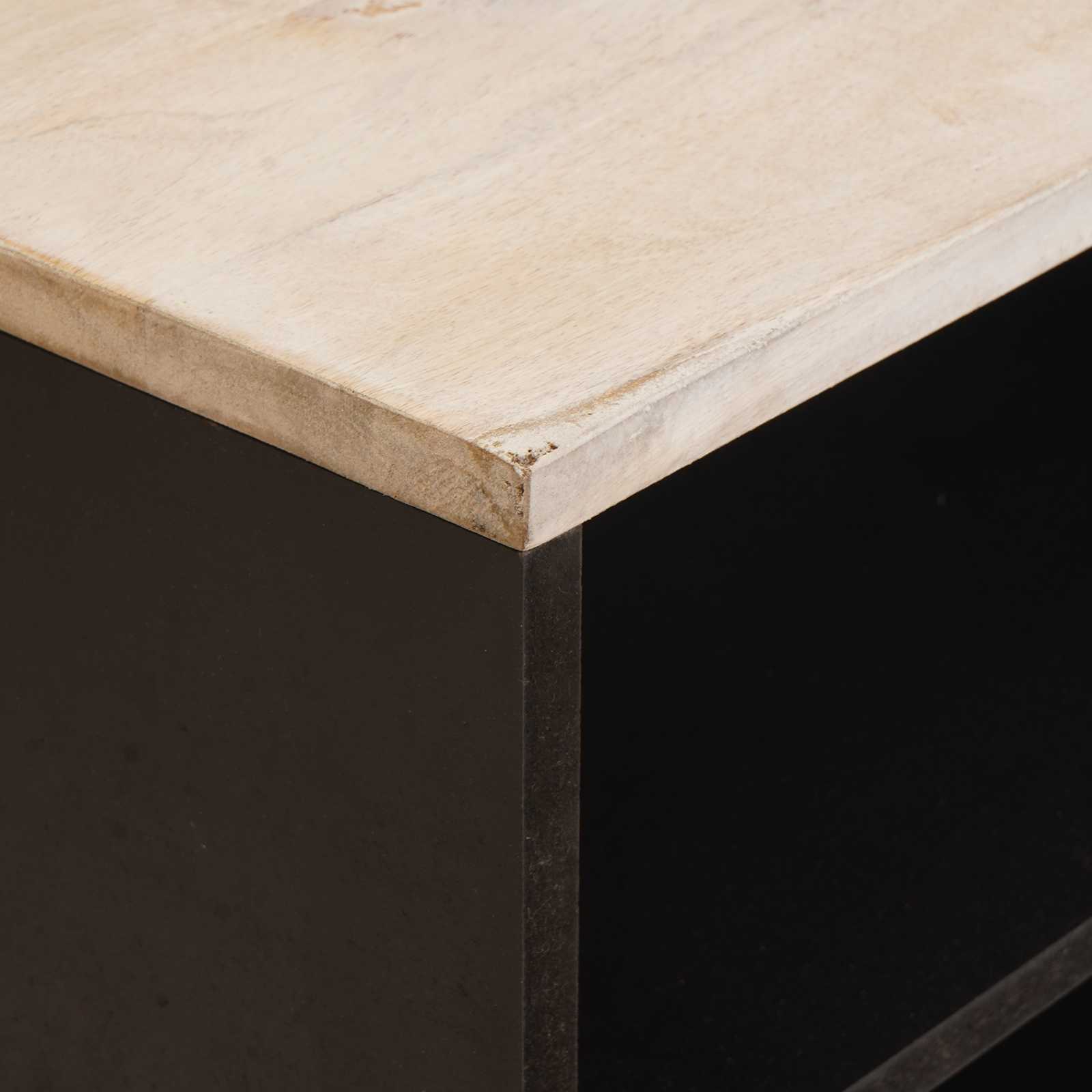 TV-kast Witte Was Afwerking 80 x 33 x 46 cm Massief Mango Hout image 6