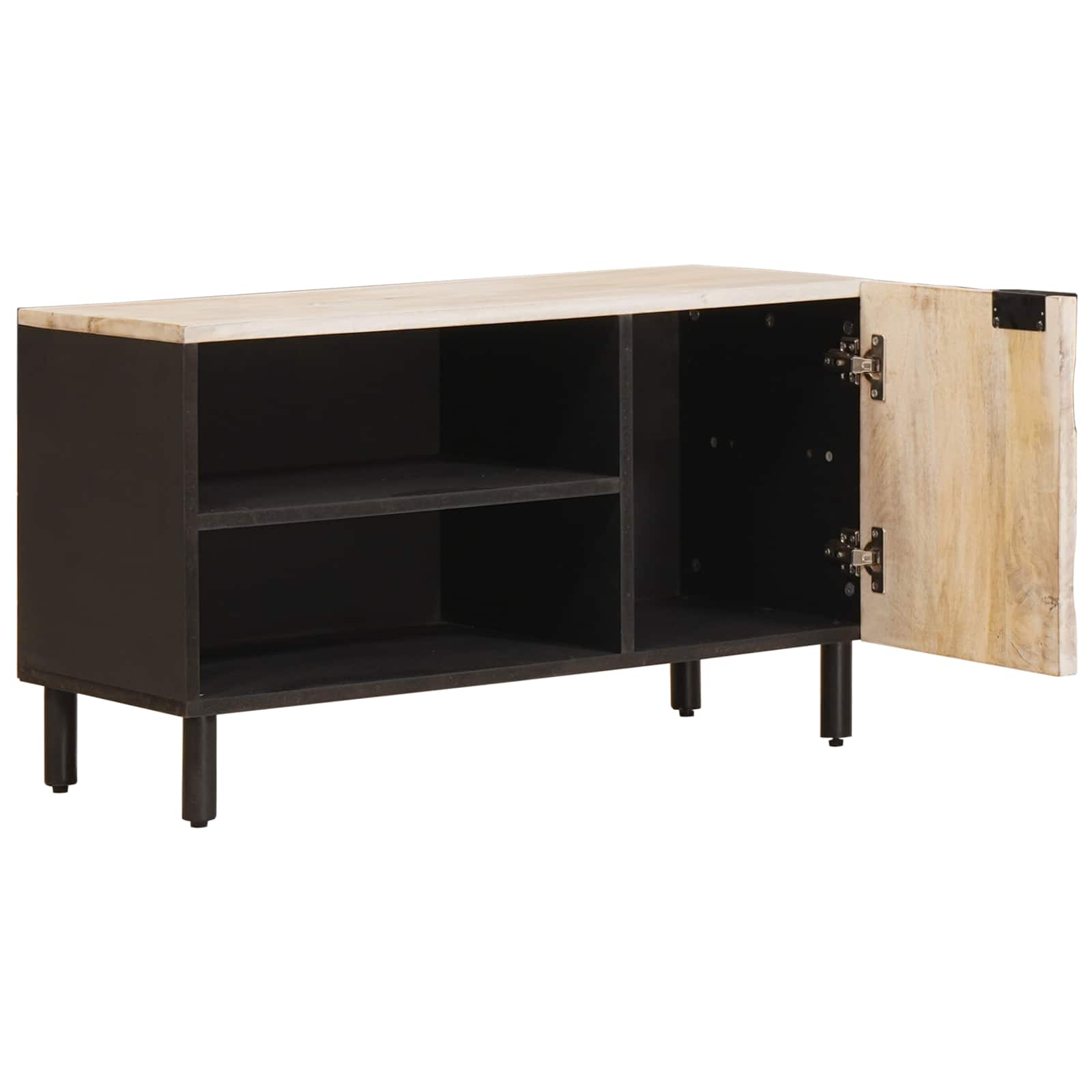 TV-kast Witte Was Afwerking 80 x 33 x 46 cm Massief Mango Hout image 2