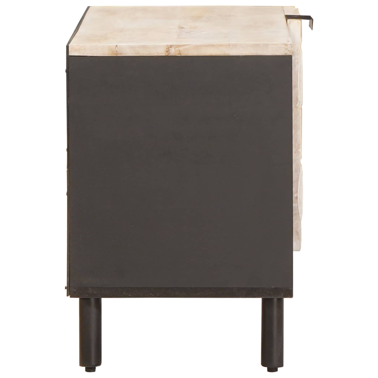 TV-kast Witte Was Afwerking 80 x 33 x 46 cm Massief Mango Hout image 4