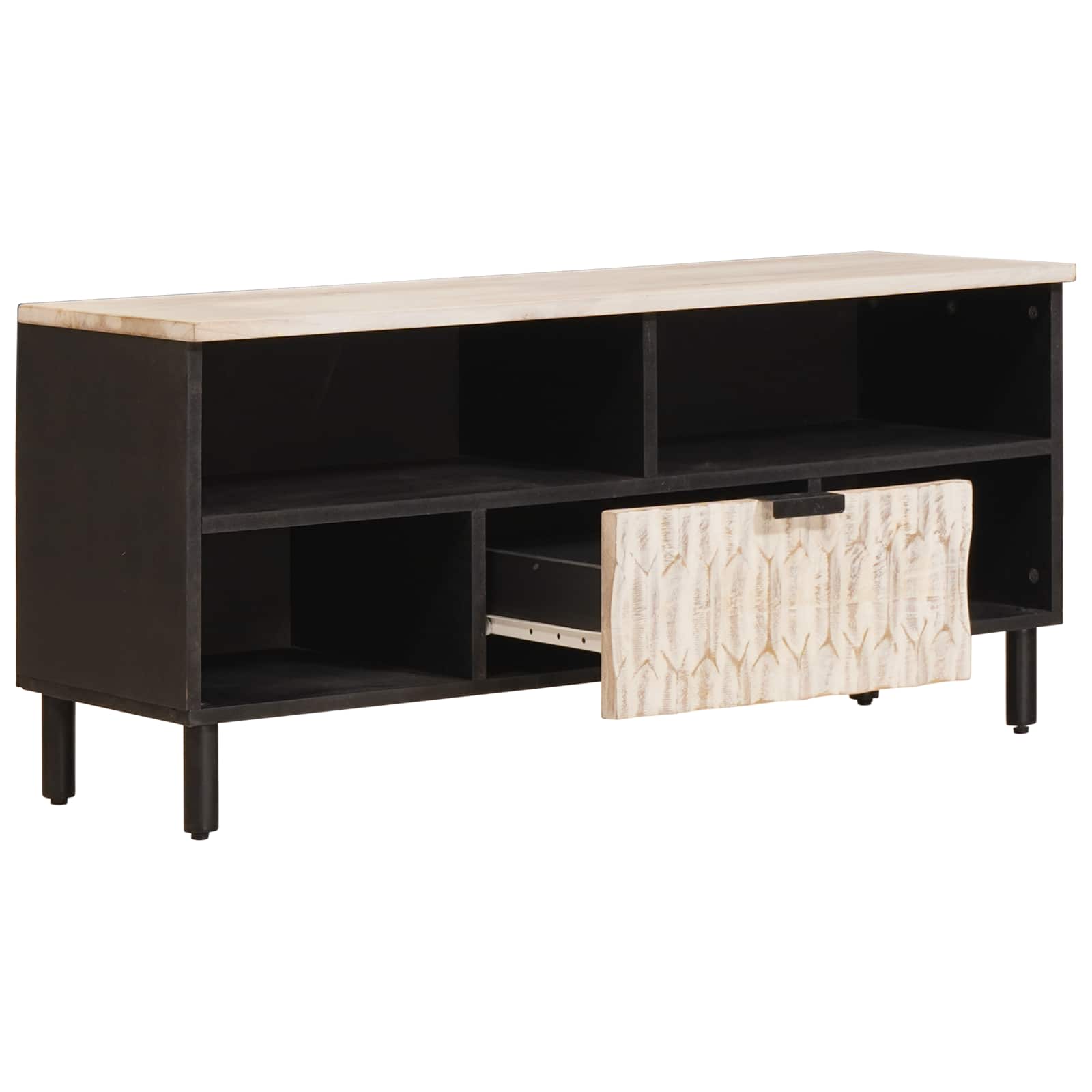 Thumbnail - vidaXL TV-Schränk Weiße gewaschene Oberfläche 100 x 33,5 x 46 cm