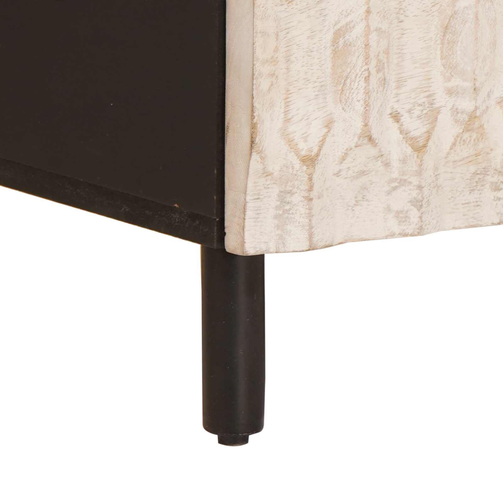 TV-kast Witte Was Afwerking 100 x 33 x 46 cm Massief Mango Hout image 8