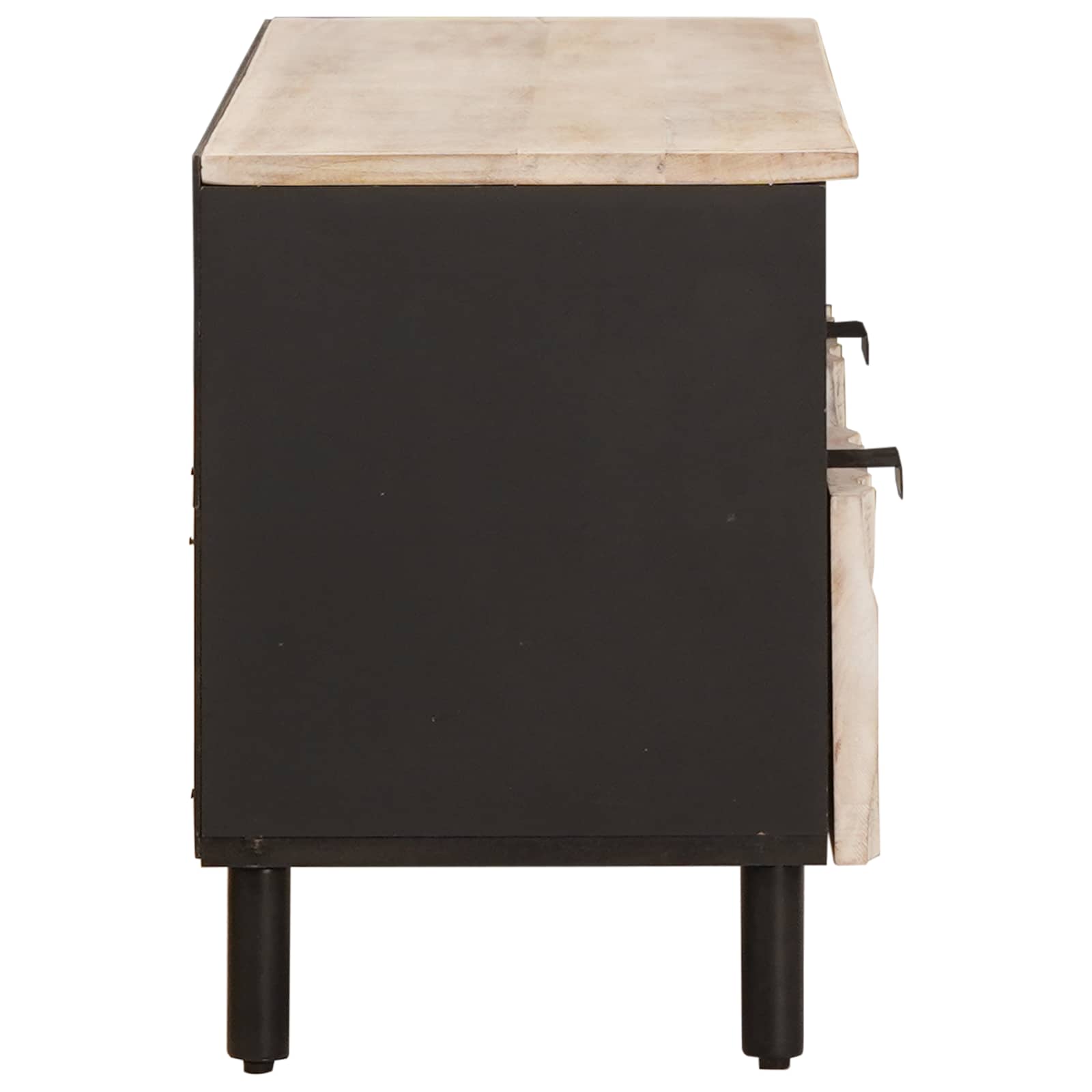 TV-kast Witte Was Afwerking 100 x 33 x 46 cm Massief Mango Hout image 4