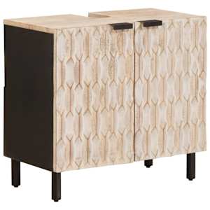 vidaXL Vannitoa kraanikausi kapp Valge 62 x 33 x 58 cm Tugev mango puu