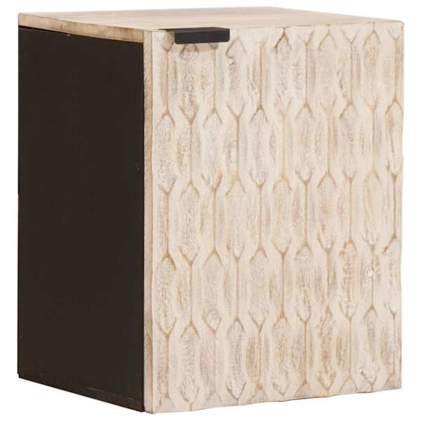 vidaXL Vannitoa rippkapp uksega Valge 38 x 33 x 48 cm Tugev mango puu