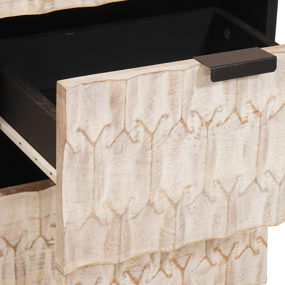 Sideboard Hvid Vask Finish 40 x 33 x 75 cm Massivt mangotræ - Billede 7