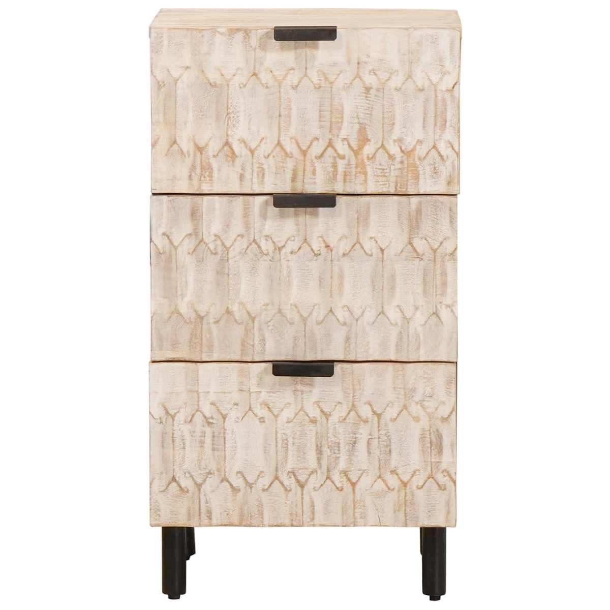 Sideboard Hvid Vask Finish 40 x 33 x 75 cm Massivt mangotræ - Billede 3