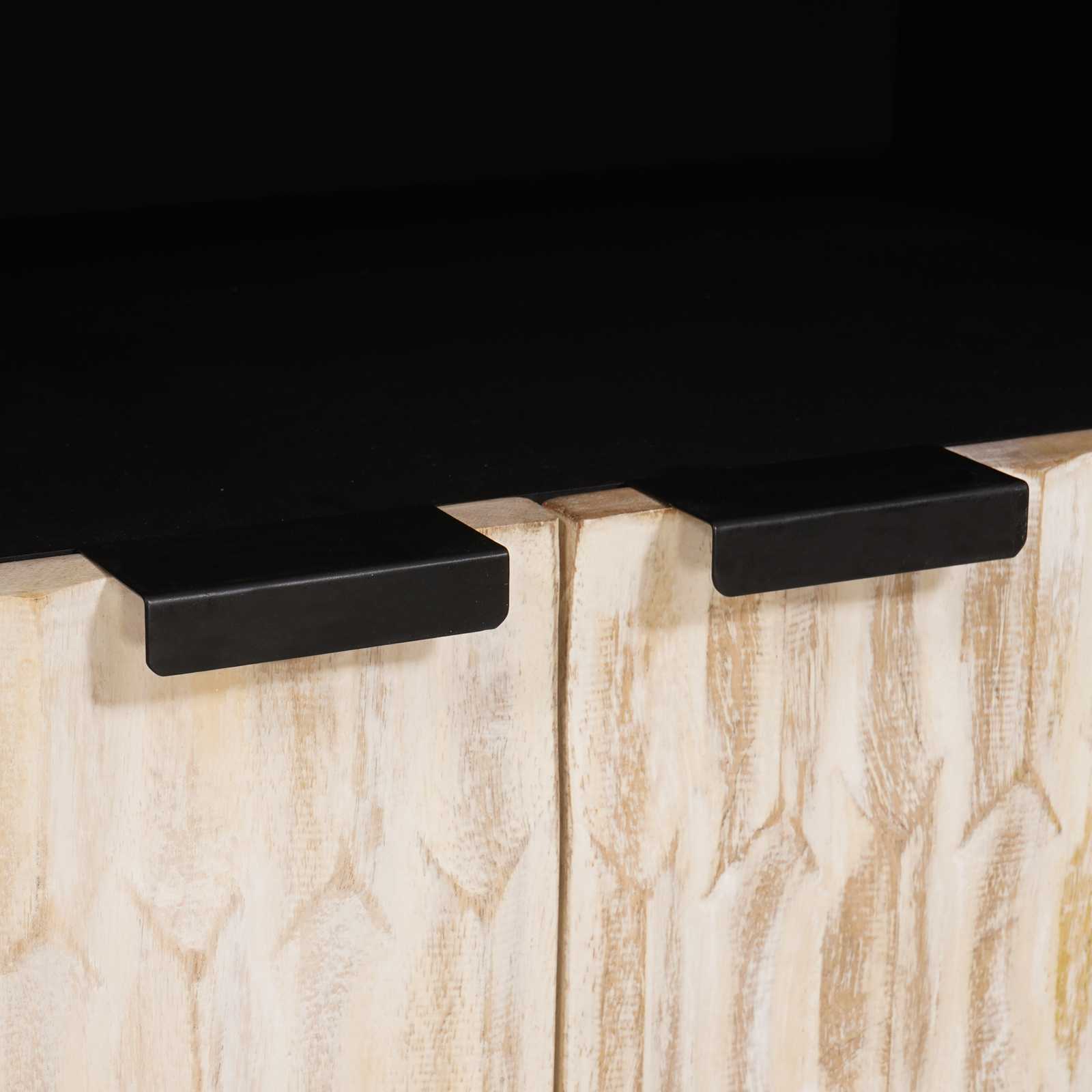 Dressoir Witte Was Afwerking 60 x 33 x 75 cm Massief Mango Hout image 7