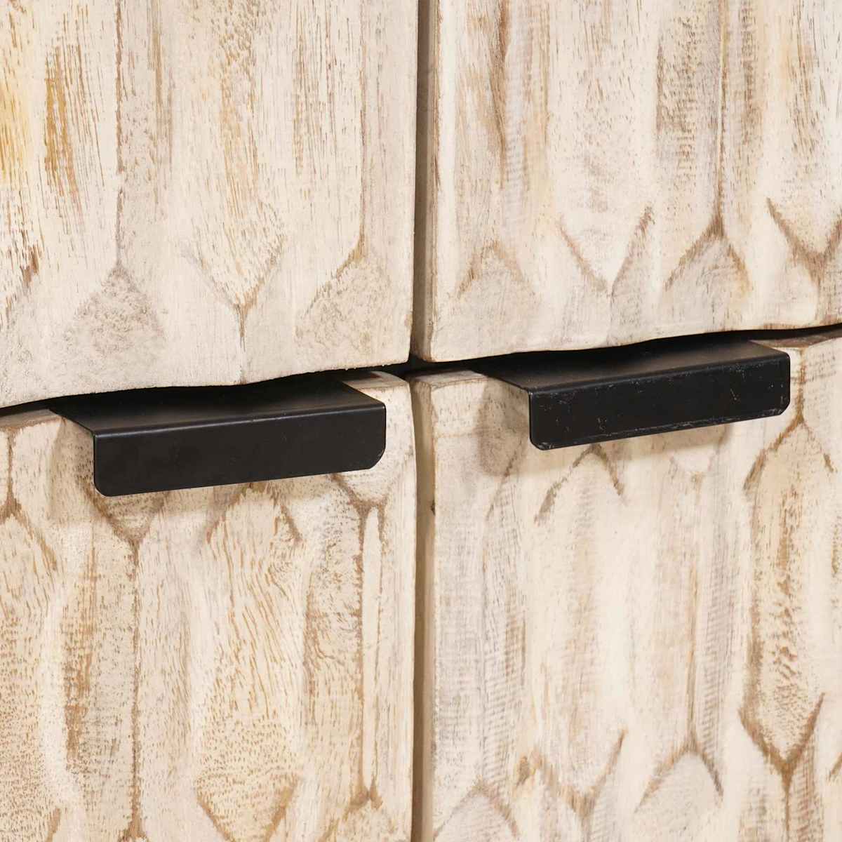 Sideboard Hvid Vask Finish 60 x 33 x 75 cm Massivt mangotræ - Billede 7