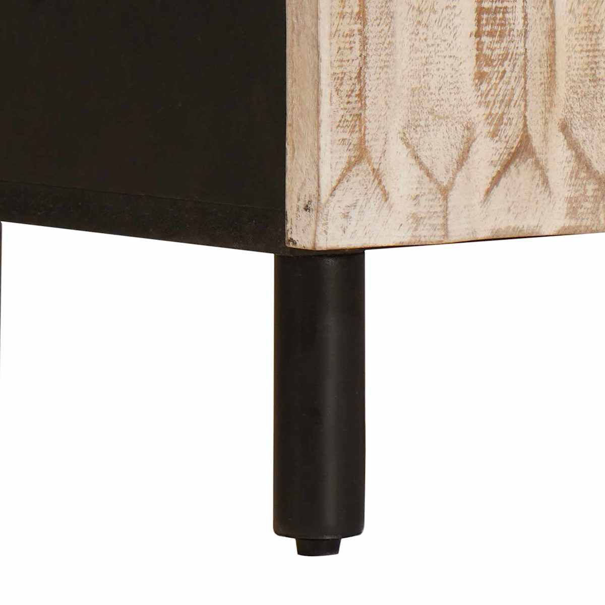 Sideboard Hvid Vask Finish 60 x 33 x 75 cm Massivt mangotræ - Billede 8