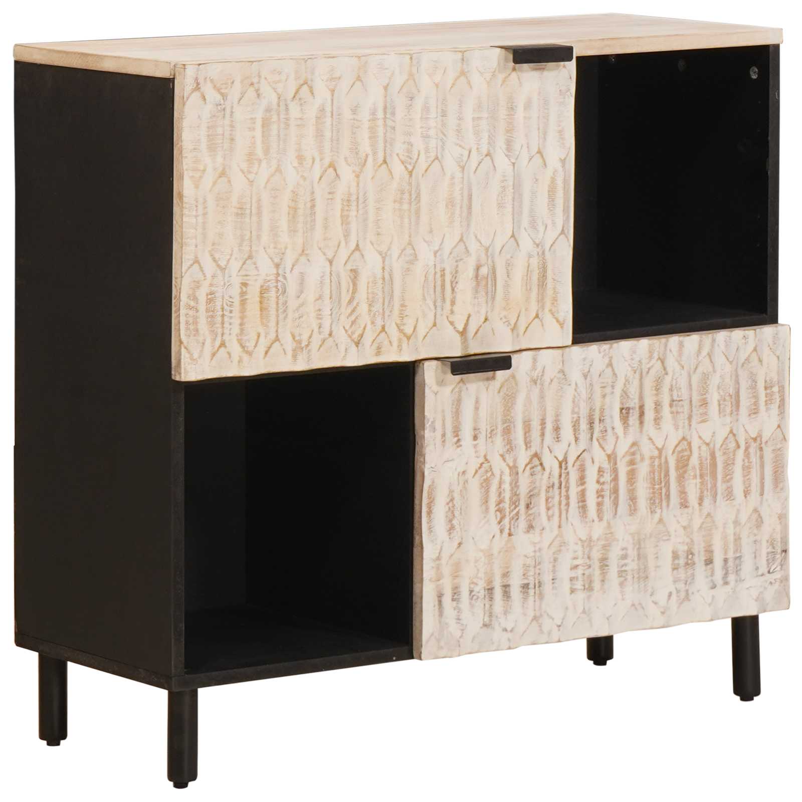 vidaXL Sideboard Uni Weiße gewaschene Oberfläche