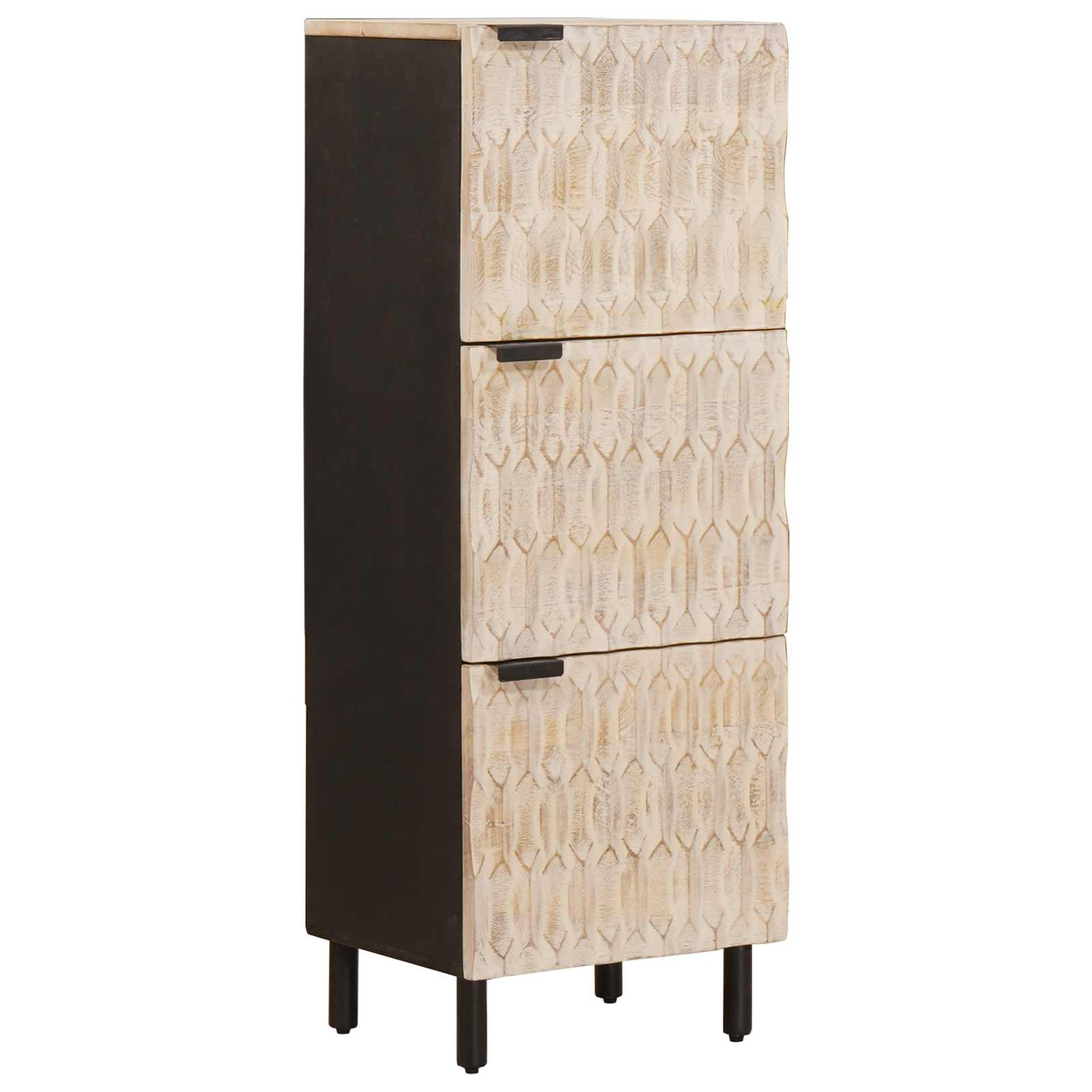 vidaXL Highboard Weiße gewaschene Oberfläche 40 x 33,5 x 110 cm