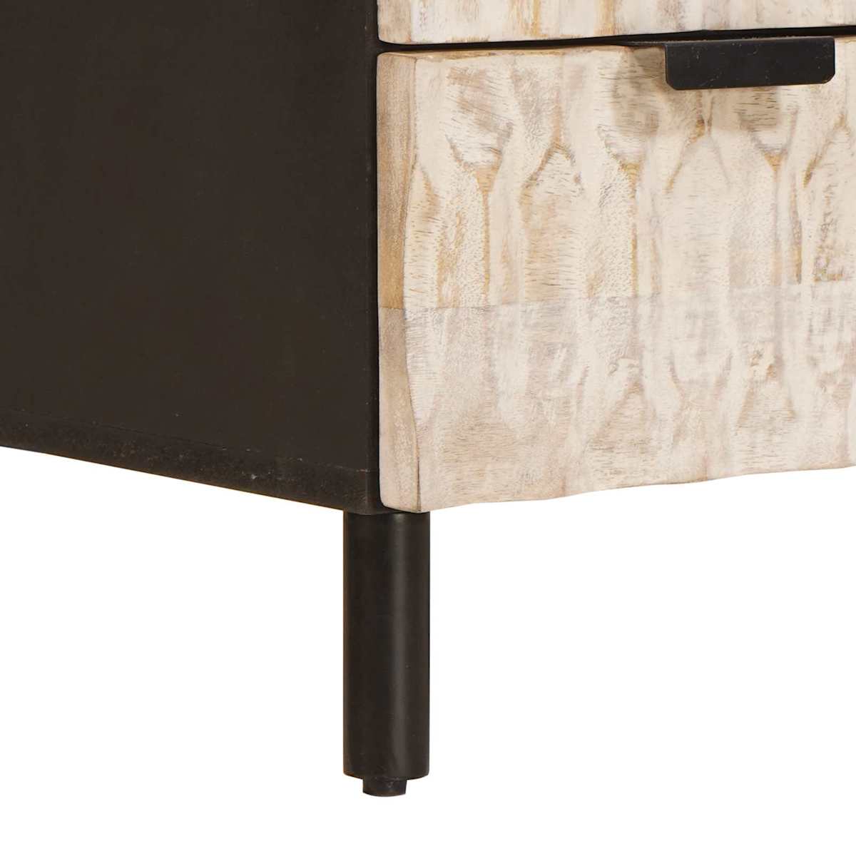 Highboard Hvid Vask Finish 60 x 33 x 100 cm Massivt mangotræ - Billede 8