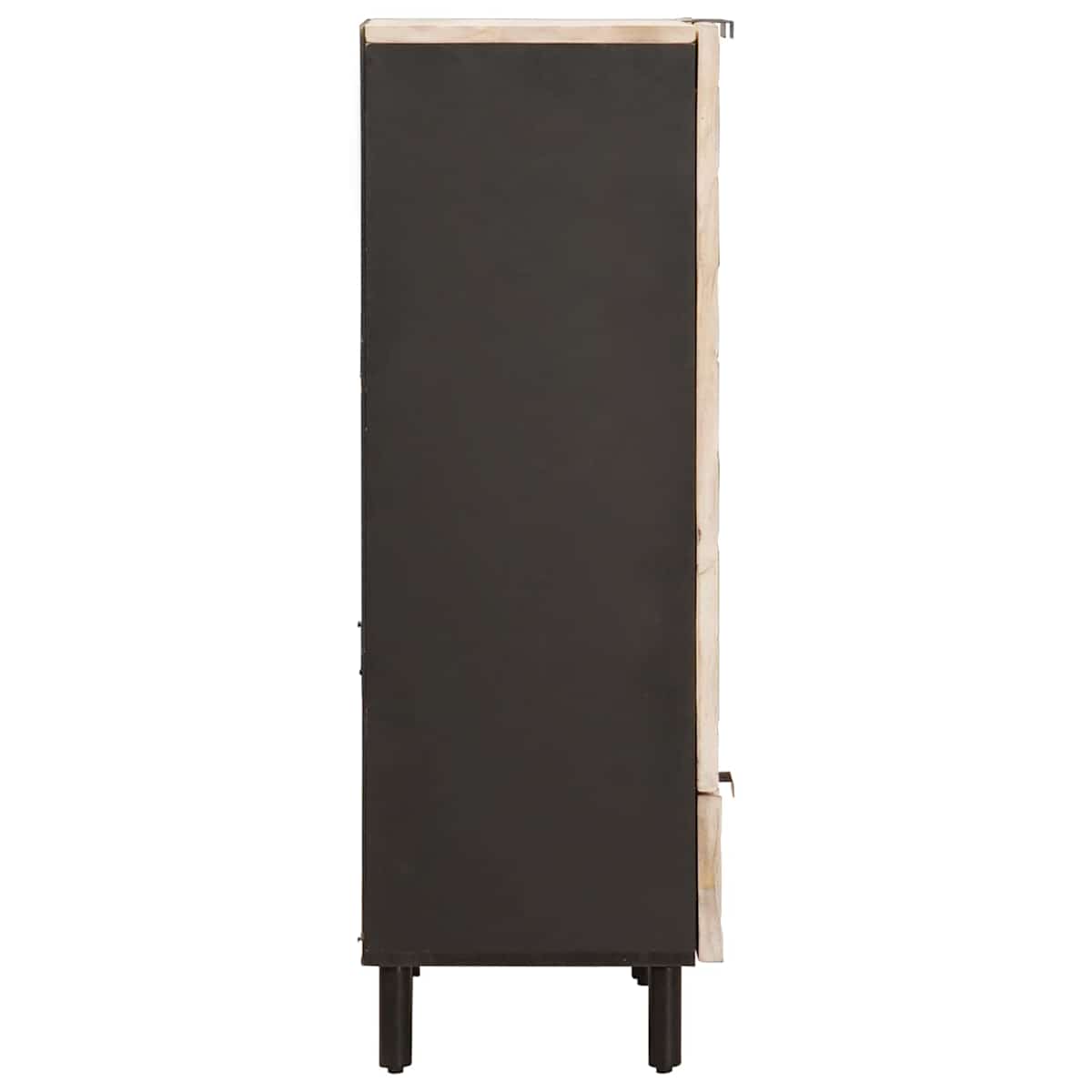 Highboard Hvid Vask Finish 60 x 33 x 100 cm Massivt mangotræ - Billede 4