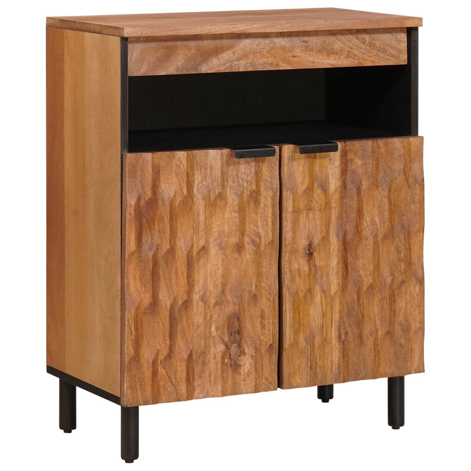 vidaXL Sideboard mit Tür Akazienbraune Oberfläche 60 x 33,5 x 75 cm