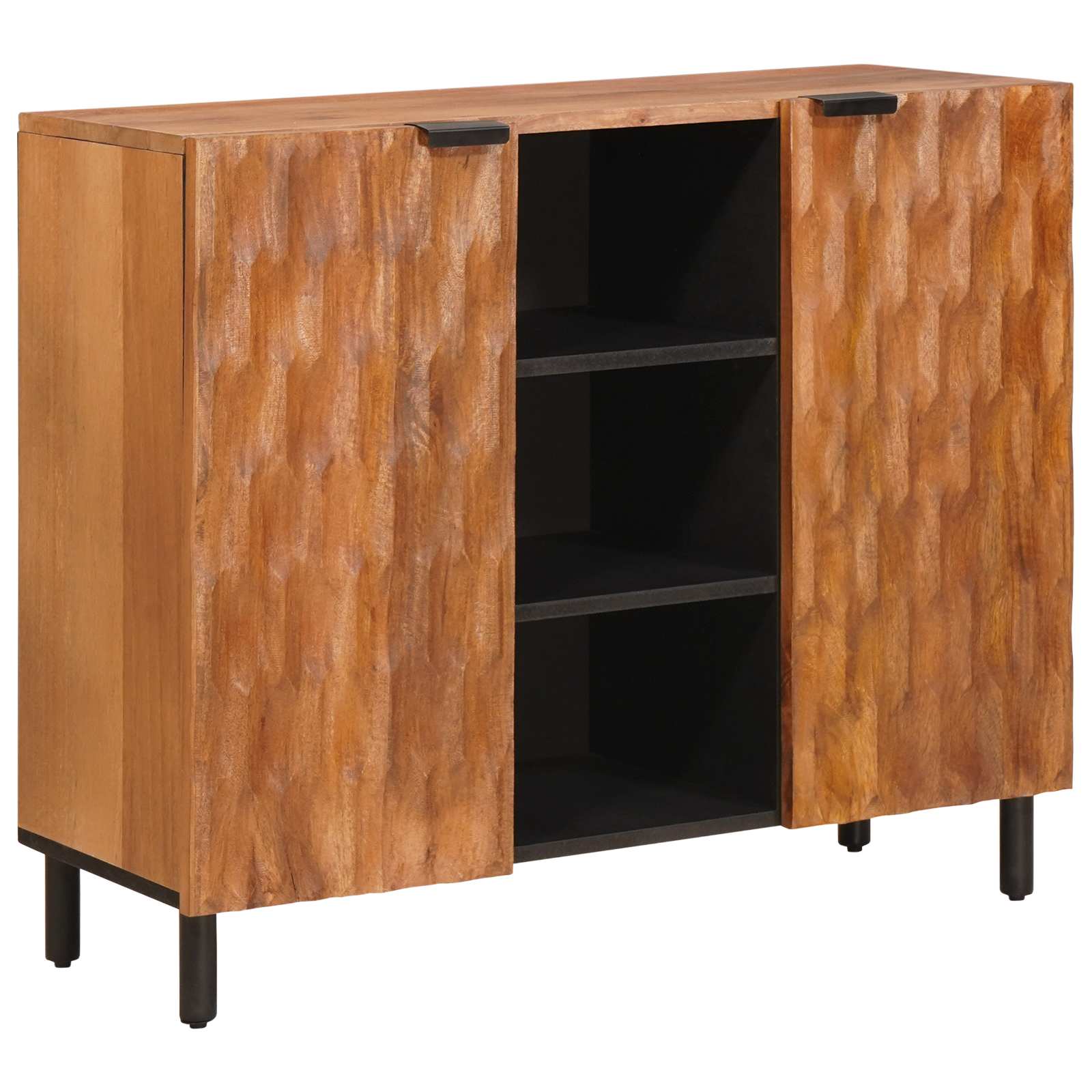 vidaXL Sideboard mit Regal Akazienbraune Oberfläche 90 x 33,5 x 75 cm
