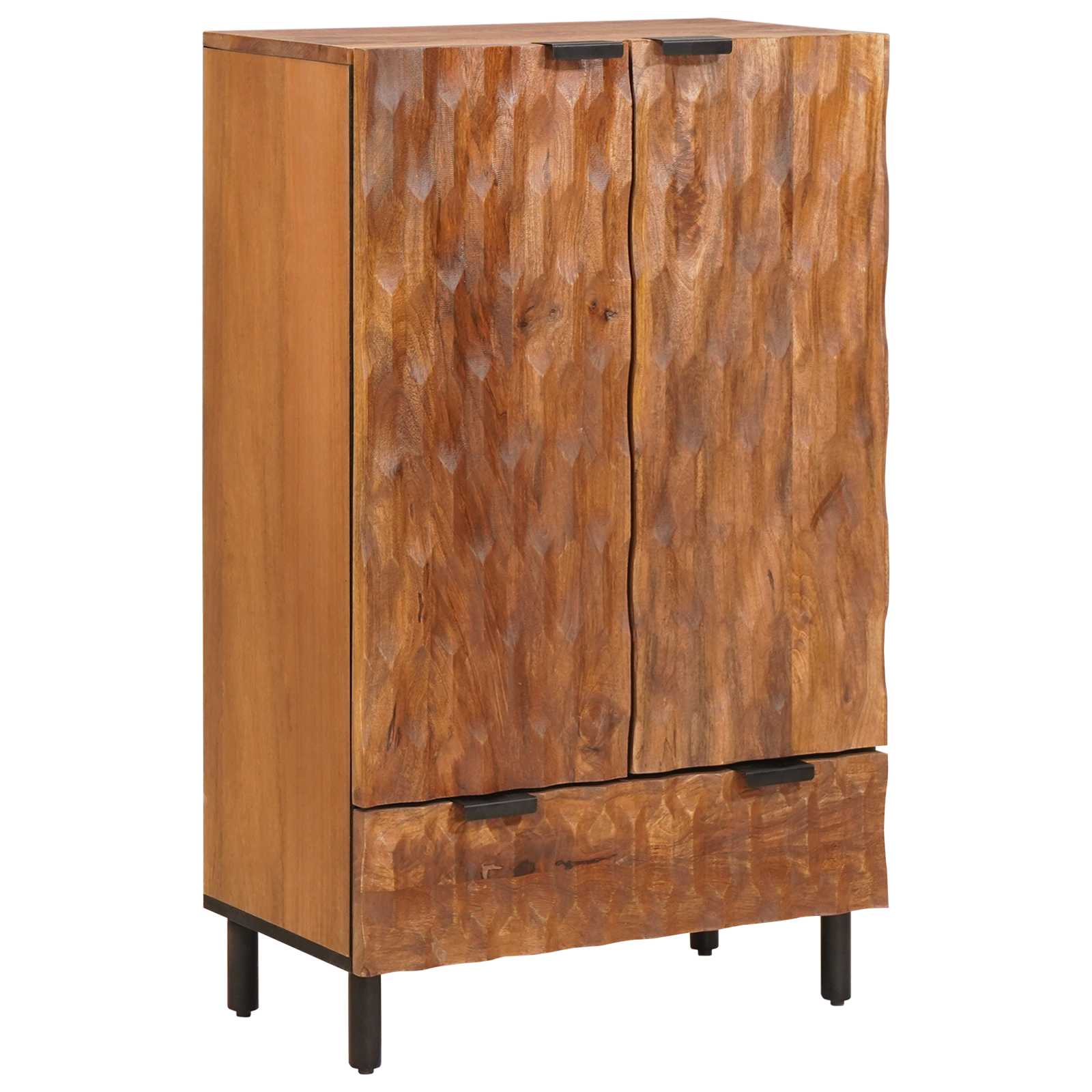 vidaXL Highboard mit Tür Akazienbraune Oberfläche 60 x 33,5 x 100 cm