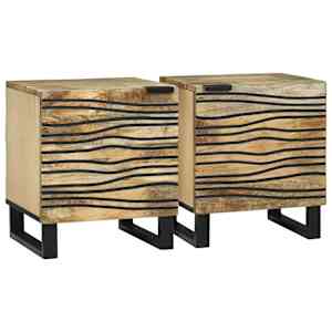 Noční skříňka 2 pcs Přírodní 40 x 33 x 46 cm Kompozitní dřevo - obrázek 1