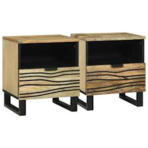 Noční skříňka se zásuvkou 2 pcs Hnědá 40 x 33 x 46 cm - obrázek 1