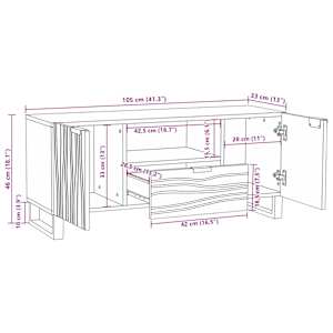 TV jednotky se zásuvkou Hnědá 105 x 33 x 46 cm Kompozitní dřevo - obrázek 11