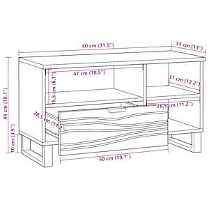 TV jednotky se zásuvkou Hnědá 80 x 33 x 46 cm Kompozitní dřevo - obrázek 11