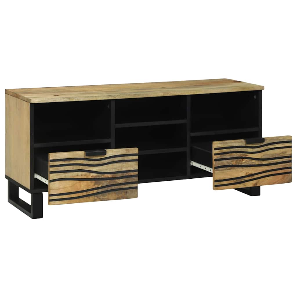 vidaXL TV-kast met lade Bruin 100 x 33 x 46 cm massief mangohout