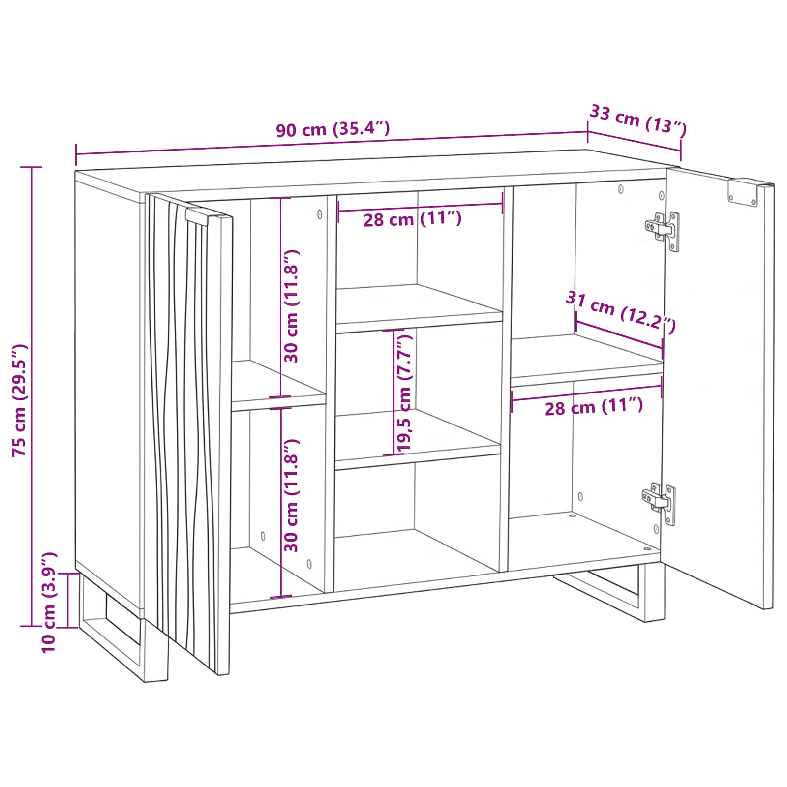 Kõrvalhoone Pruun 90 x 33 x 75 cm mangopuit 34 Kõik vajalik sinu aeda ja koju! Kõrvalhoone Pruun 90 x 33 x 75 cm mangopuit - Image 11