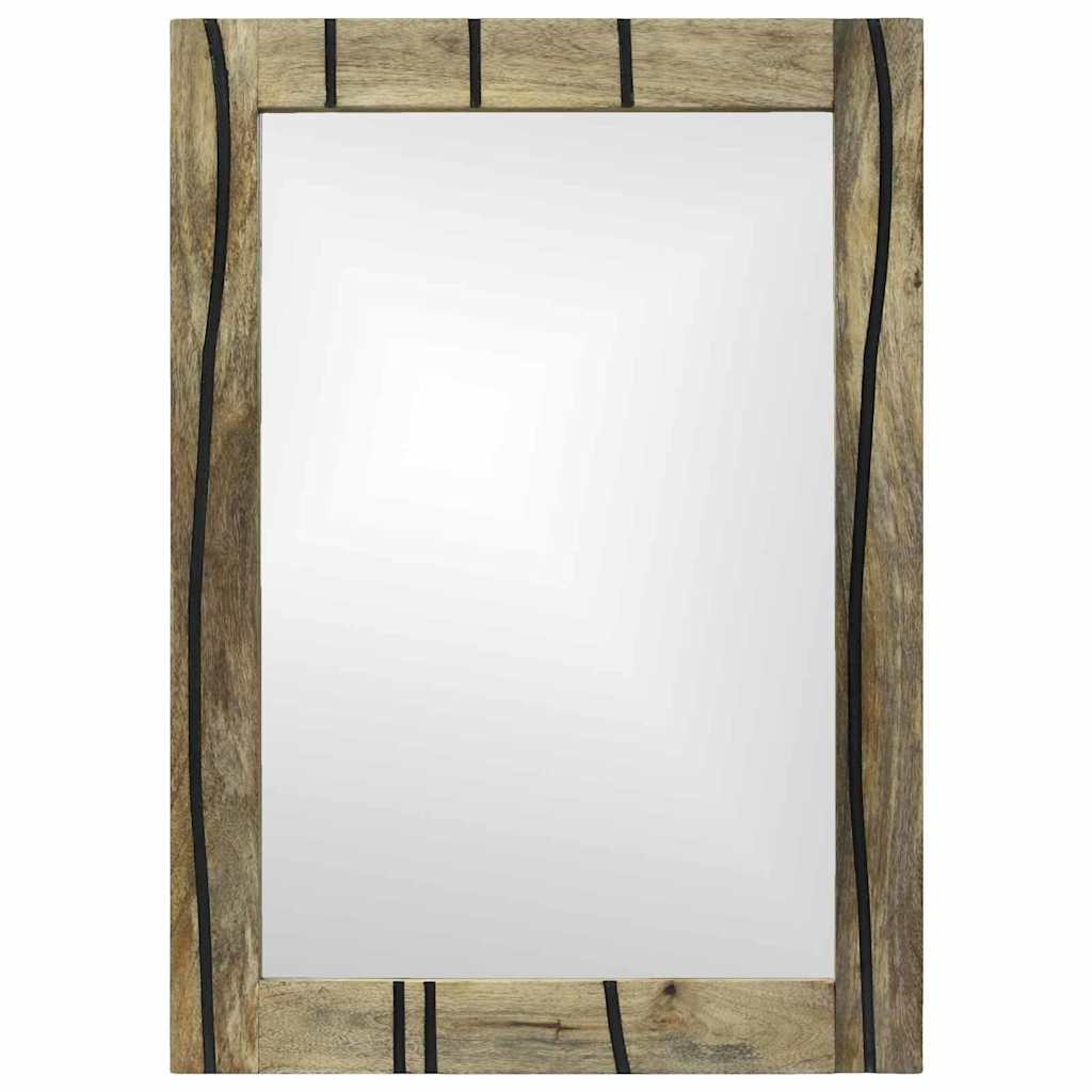 Kylpyhuoneen peili 50 x 70 x 30 cm kestävästä mangopuusta.