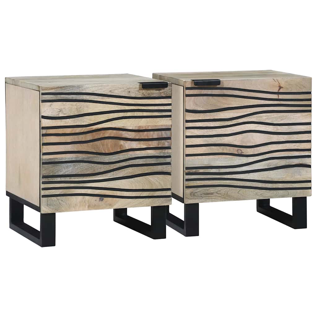 Нощни маси 2 pcs Естествен 40 x 33.5 x 46 см