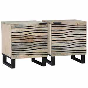 Noční skříňka 2 pcs Bílá 40 x 33 x 46 cm Kompozitní dřevo - obrázek 1