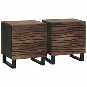 Noční skříňka 2 pcs Vlašský ořech 40 x 33 x 46 cm - obrázek 1