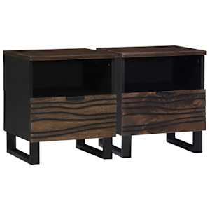 Noční skříňka se zásuvkou 2 pcs Vlašský ořech 40 x 33 x 46 cm - obrázek 1