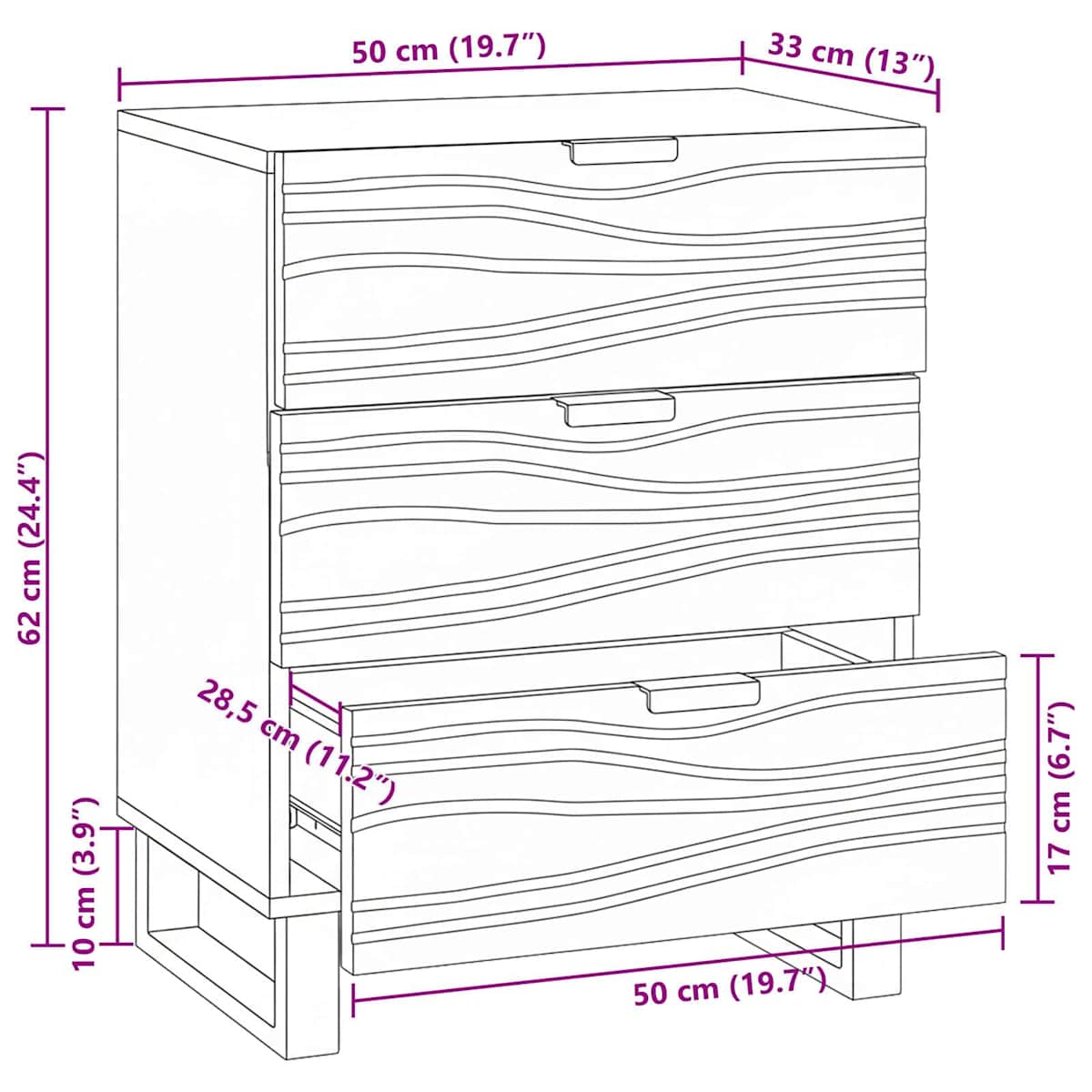Natskab 50 x 33 x 62 cm Konstrueret træ - Billede 11