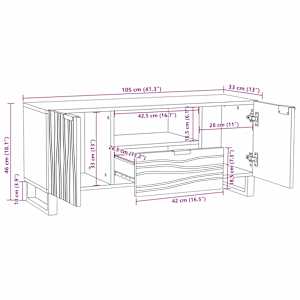 TV jednotky Vlašský ořech 105 x 33 x 46 cm Kompozitní dřevo - obrázek 11