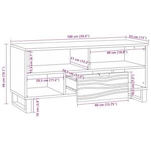 TV jednotky Vlašský ořech 105 x 33 x 46 cm Kompozitní dřevo - obrázek 11