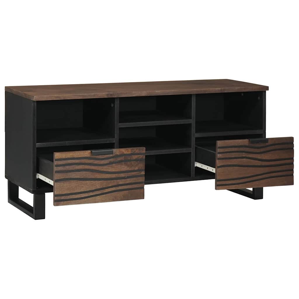 vidaXL TV-kast met lade Bruin 100 x 33 x 46 cm massief mangohout