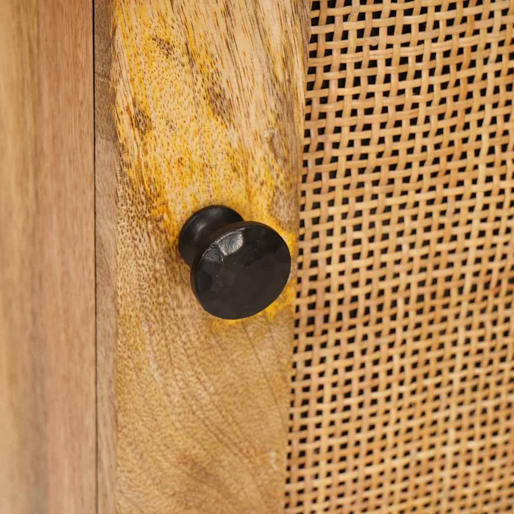 Yöpöytäkaappi Luonnollinen 40 x 33,5 x 46 cm Kiinteä mango puu - Image 7