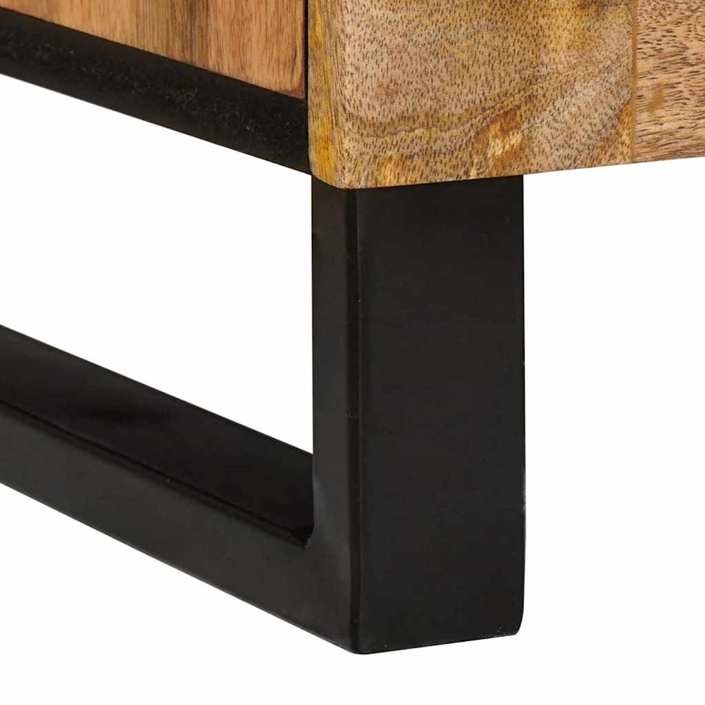 Yöpöytäkaappi Luonnollinen 40 x 33,5 x 46 cm Kiinteä mango puu - Image 8