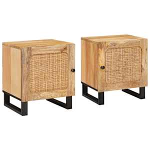 Nočna omarica 2 pcs Naravna 40 x 33 x 46 cm