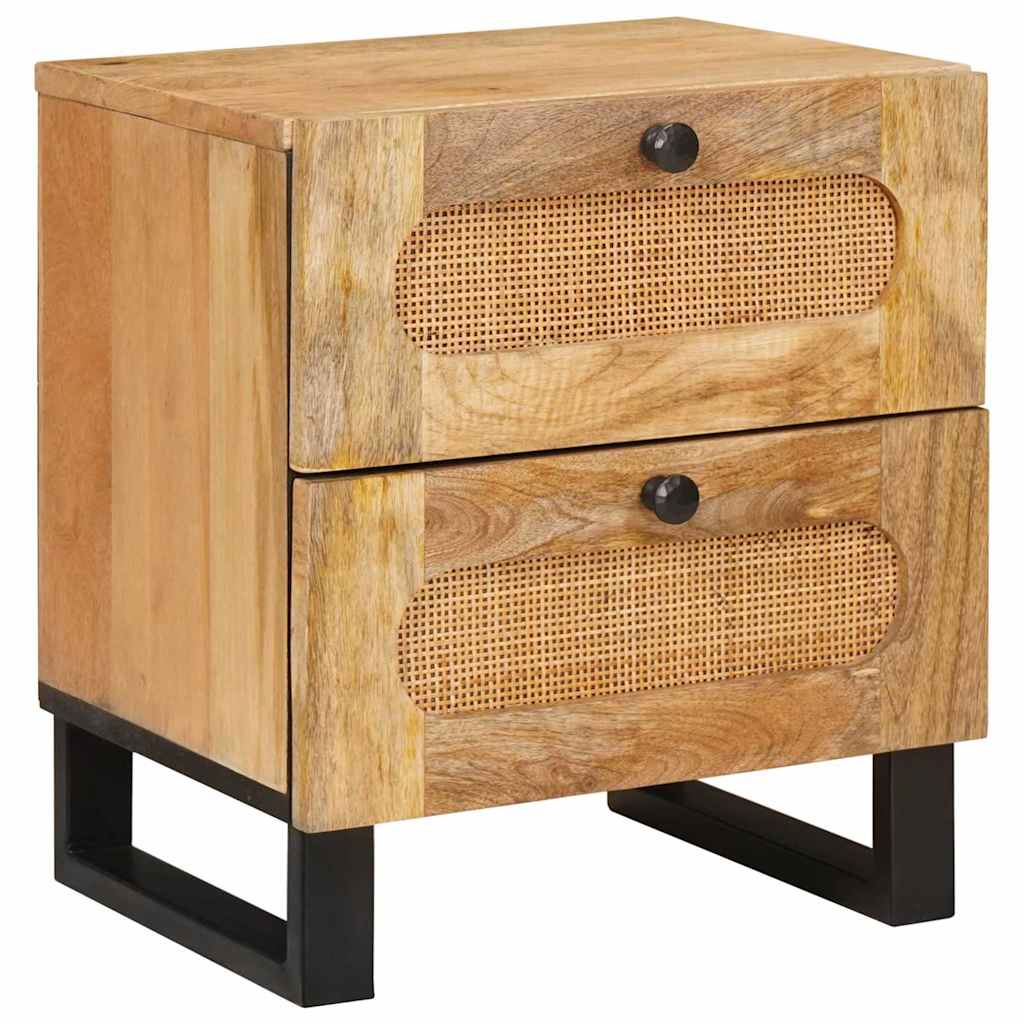 vidaXL Nachtkastje 2 pcs Naturel 40 x 33,5 x 46 cm Massief Mango Hout