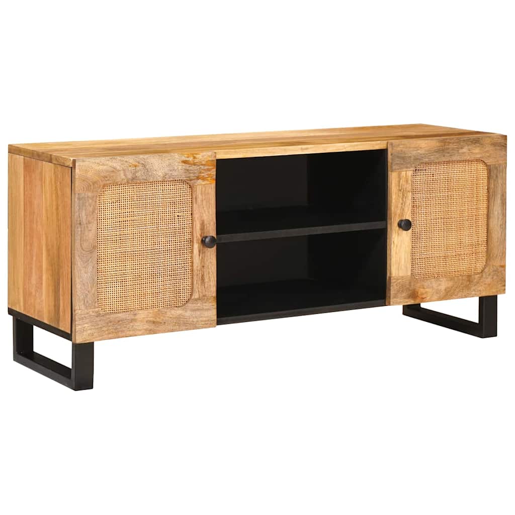 TV-kast met plank Bruin 105 x 33,5 x 46 cm Massief Mango Hout image 1