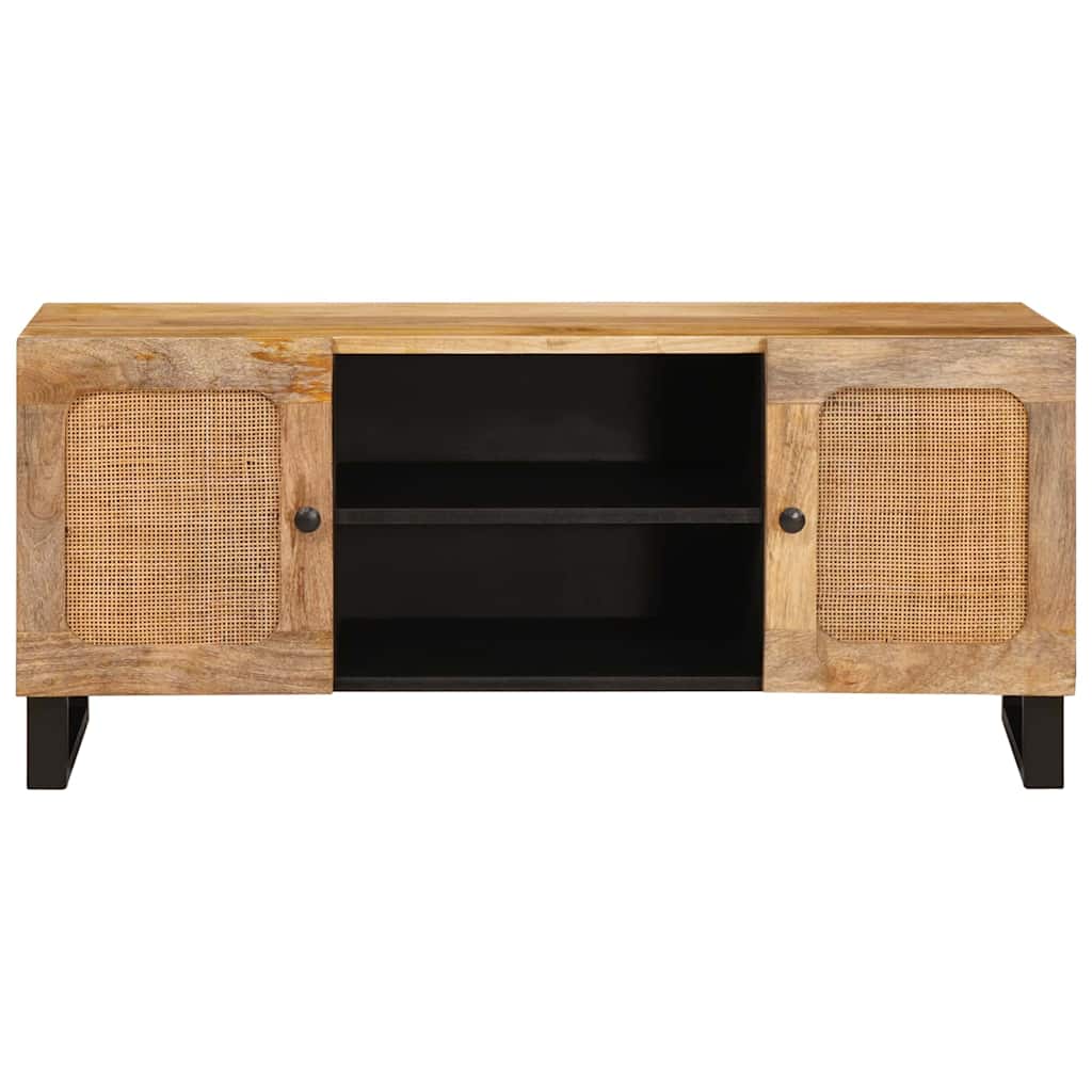 TV-kast met plank Bruin 105 x 33,5 x 46 cm Massief Mango Hout image 3