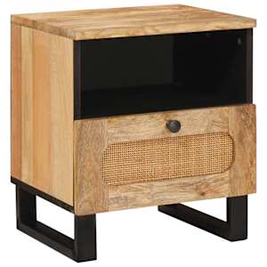 Noční skříňka se zásuvkou 2 pcs Přírodní 40 x 33 x 46 cm - obrázek 2