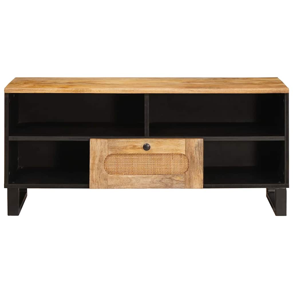 TV-kast met lade Bruin 100 x 33,5 x 46 cm Massief Mango Hout image 3