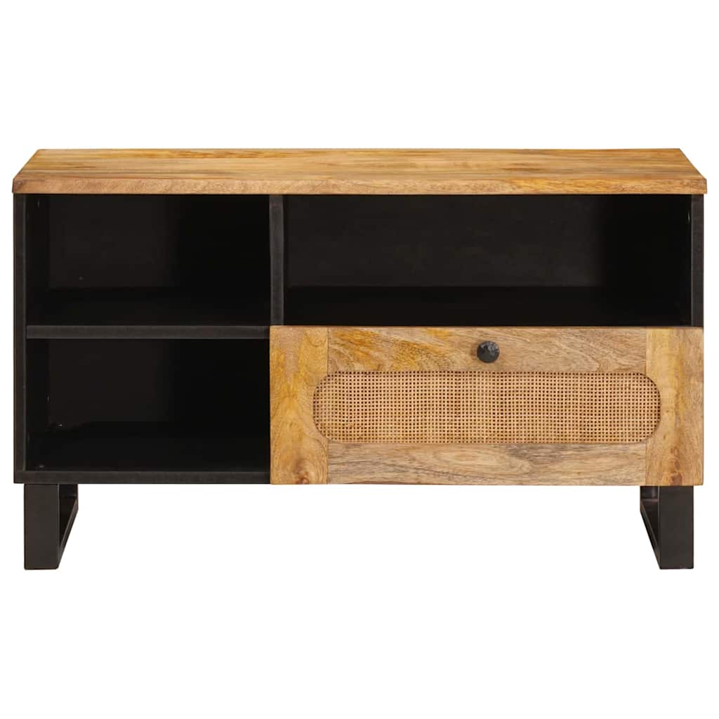 TV-kast met lade Bruin 80 x 33,5 x 46 cm Massief Mango Hout image 3