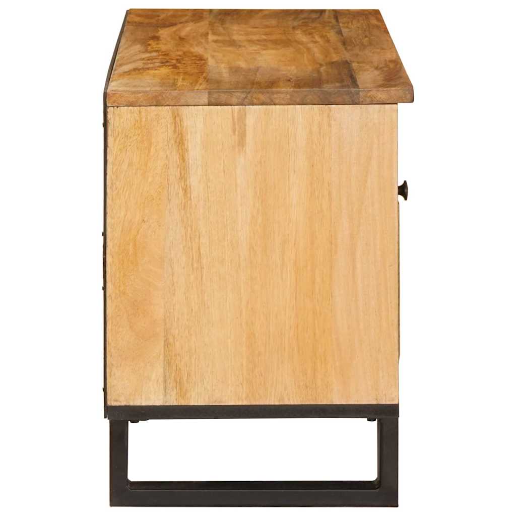 TV-kast met lade Bruin 80 x 33,5 x 46 cm Massief Mango Hout image 4